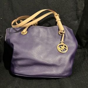 Michael Kors, purple leather purse